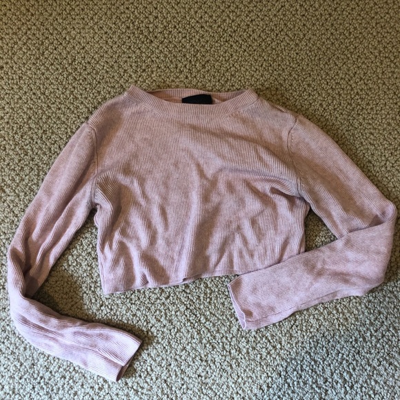 cropped pink TopShop sweater - Picture 1 of 2